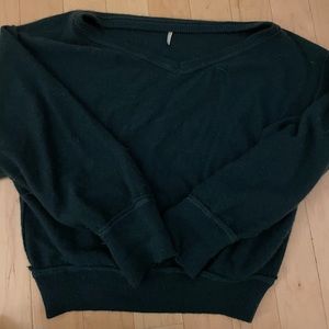 Green Cashmere V Neck Free People Pullover Great Condition
